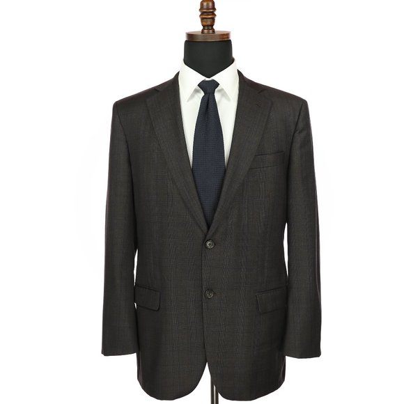 Brooks Brothers Other - Brooks Brothers 1818 Madison Saxxon Wool Sport Coat - Taupe Brown w/Blue Plaid